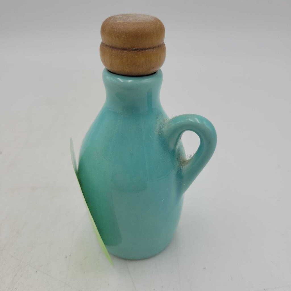 Miniature Pottery Jug with wooden stopper (JAS)