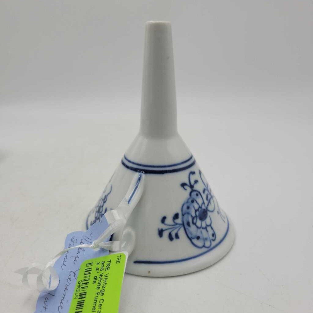 Vintage Ceramic Blue and White Funnel (TRE)