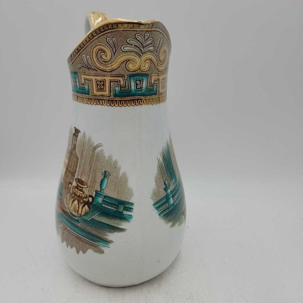 Antique Etruscan Transferware Ironstone Pitcher 19th Century SCSW0374