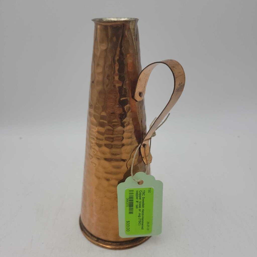 Swedish Hand-Hammered Copper Vase or Jug (TSC)