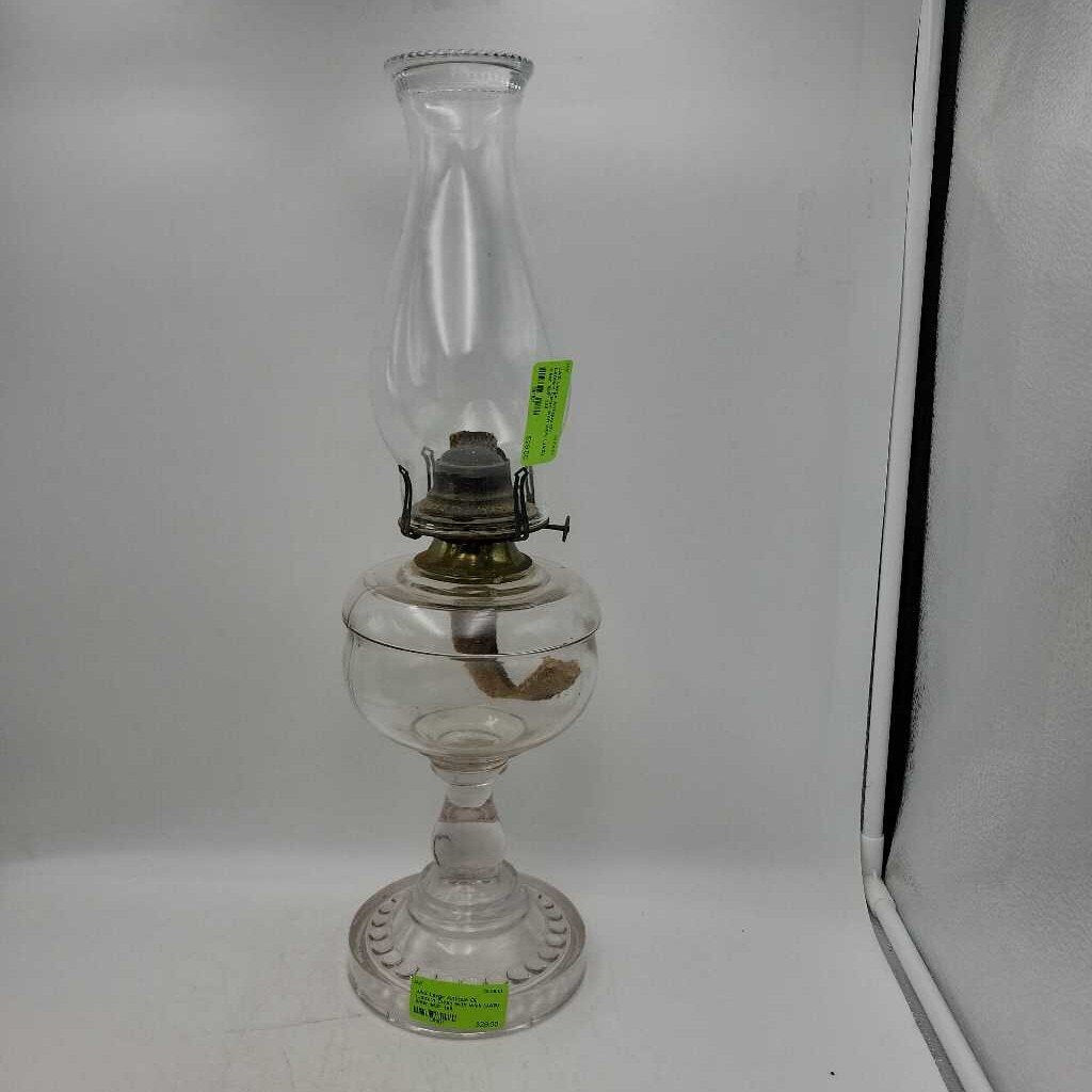 Large Antique Oil Lantern Clean with wick (JAS)