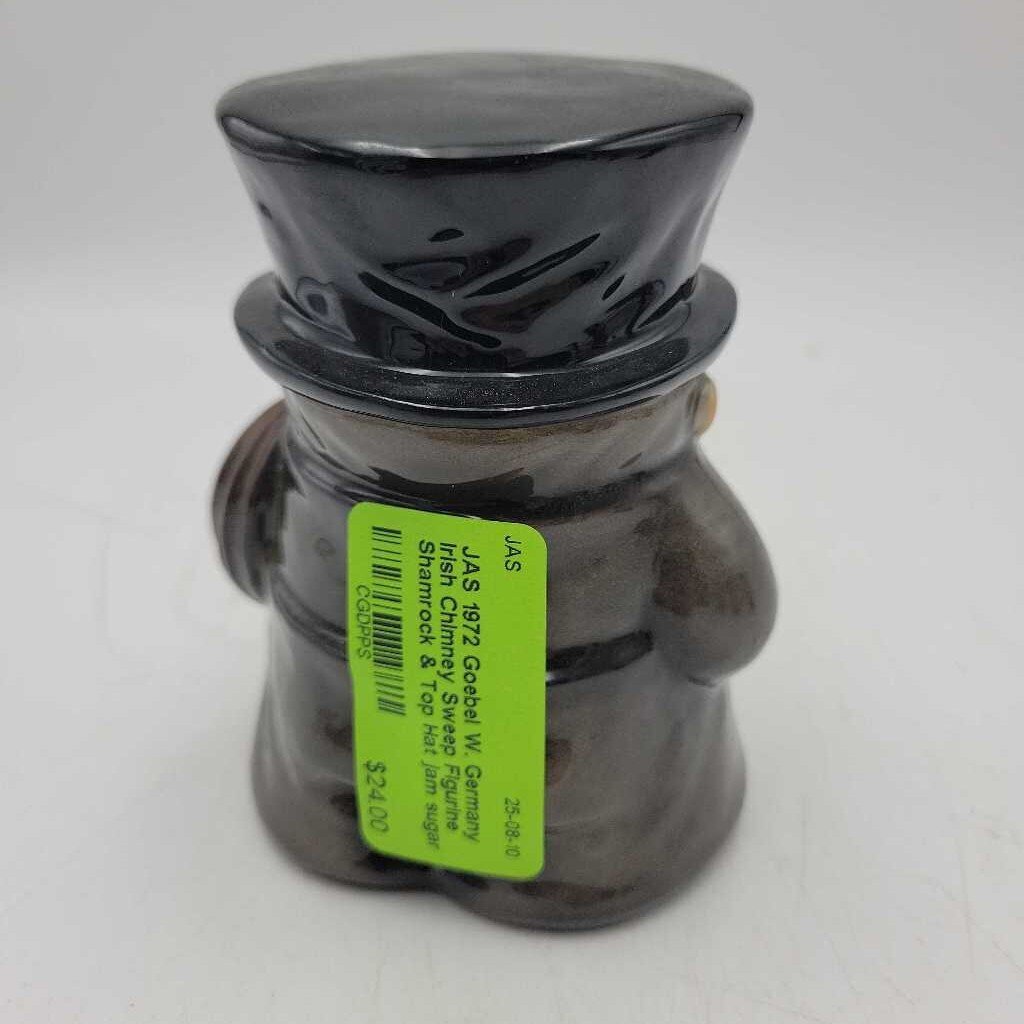 1972 Goebel W. Germany Irish Chimney Sweep Figurine Shamrock & Top Hat jam sugar pot