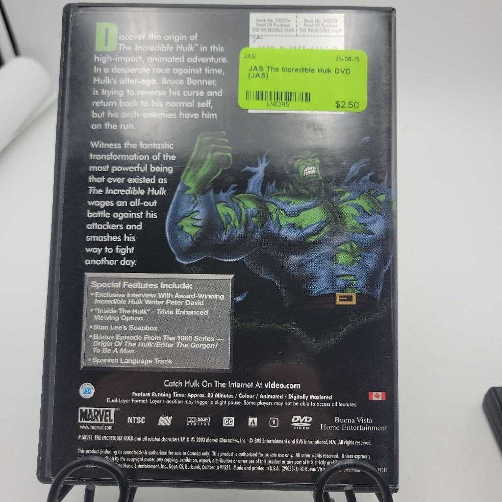 The Incredible Hulk DVD (JAS)