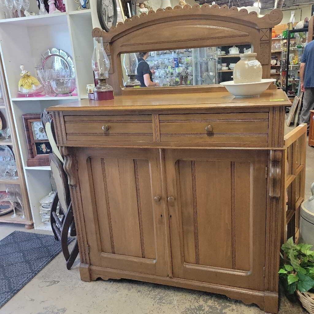 Antique Eastlake Style Sideboard w/Back Mirror (YVO) (508)