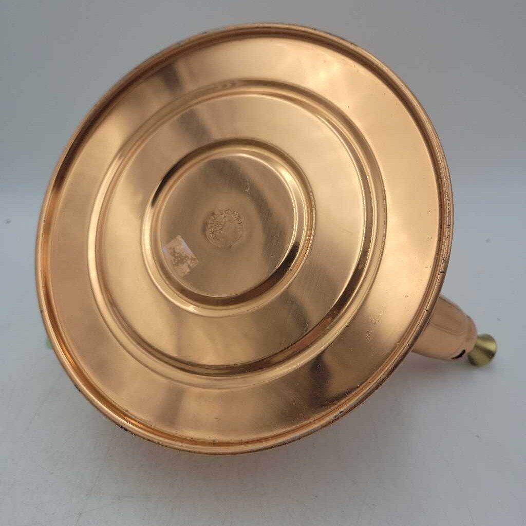 Copper Kettle Removable Spout Brass Top with Whistle and Brass Handle