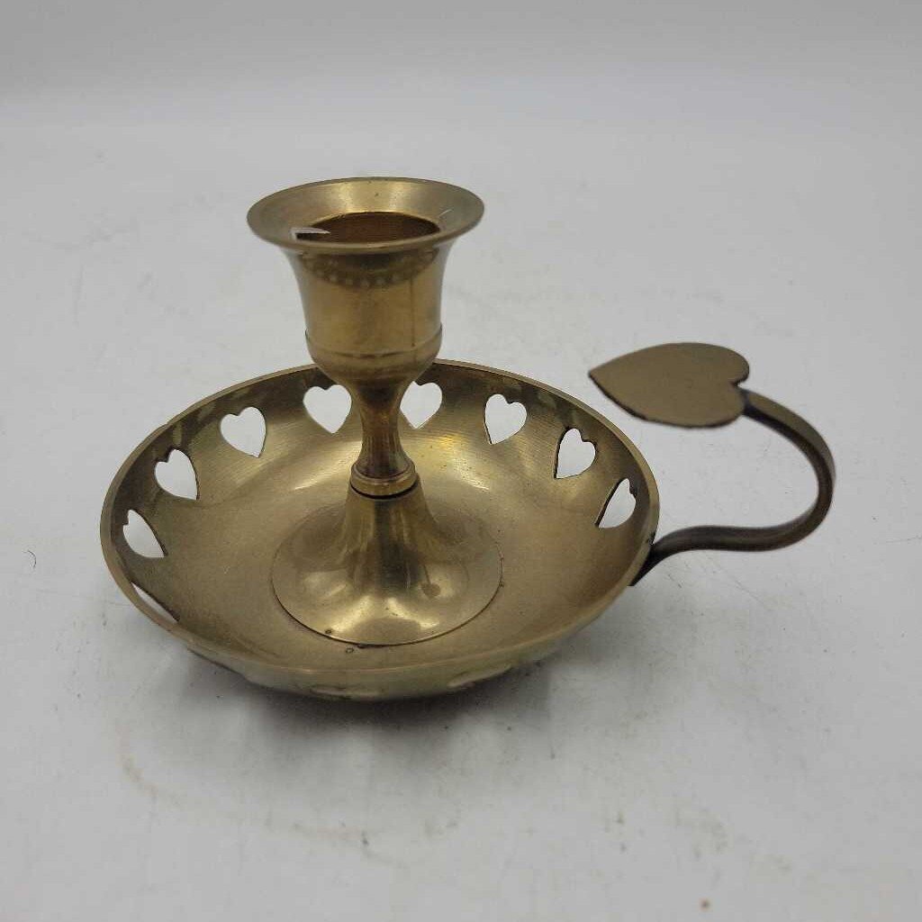 Brass Chamber Heart Candle Holder (CM0713) (COL)