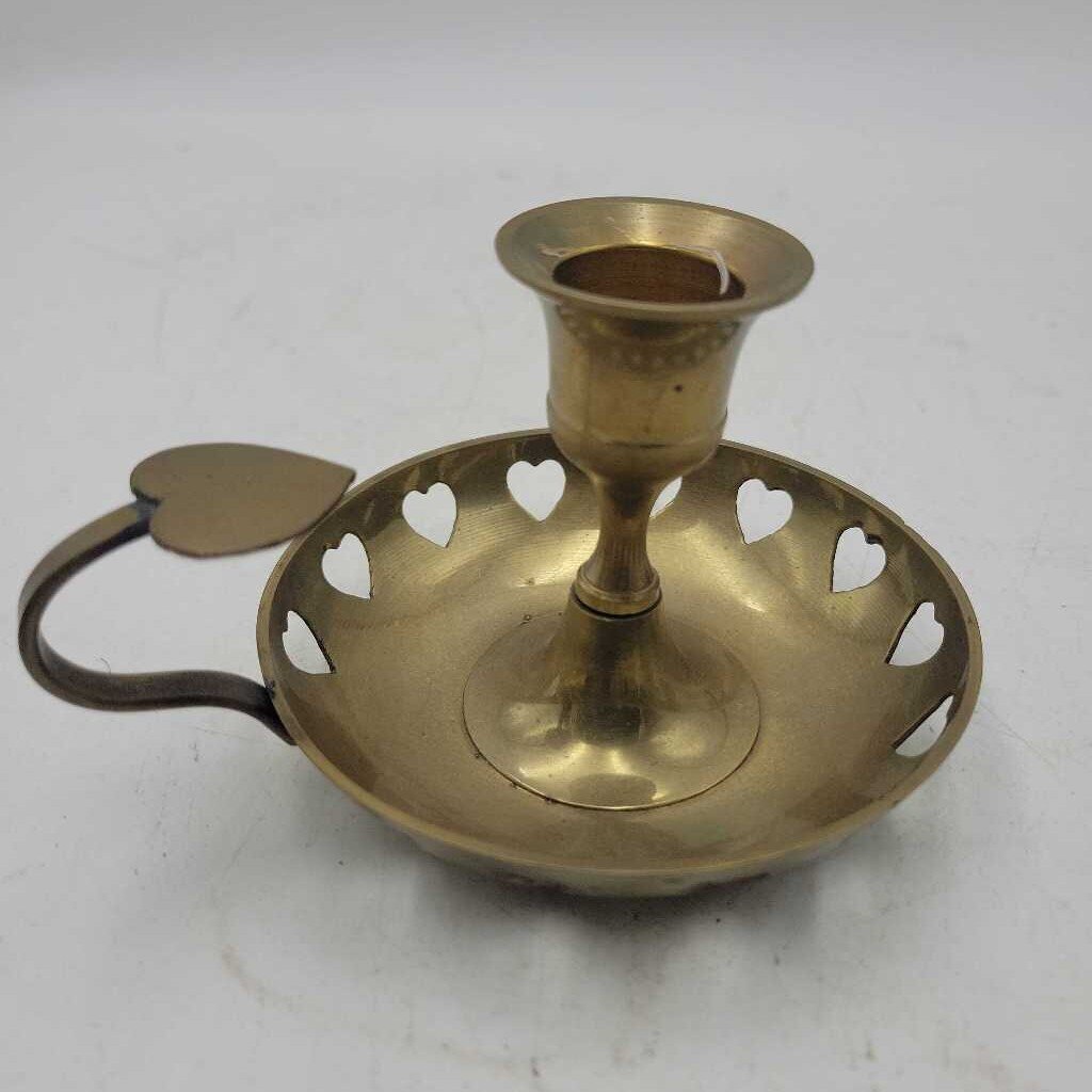Brass Chamber Heart Candle Holder (CM0713) (COL)