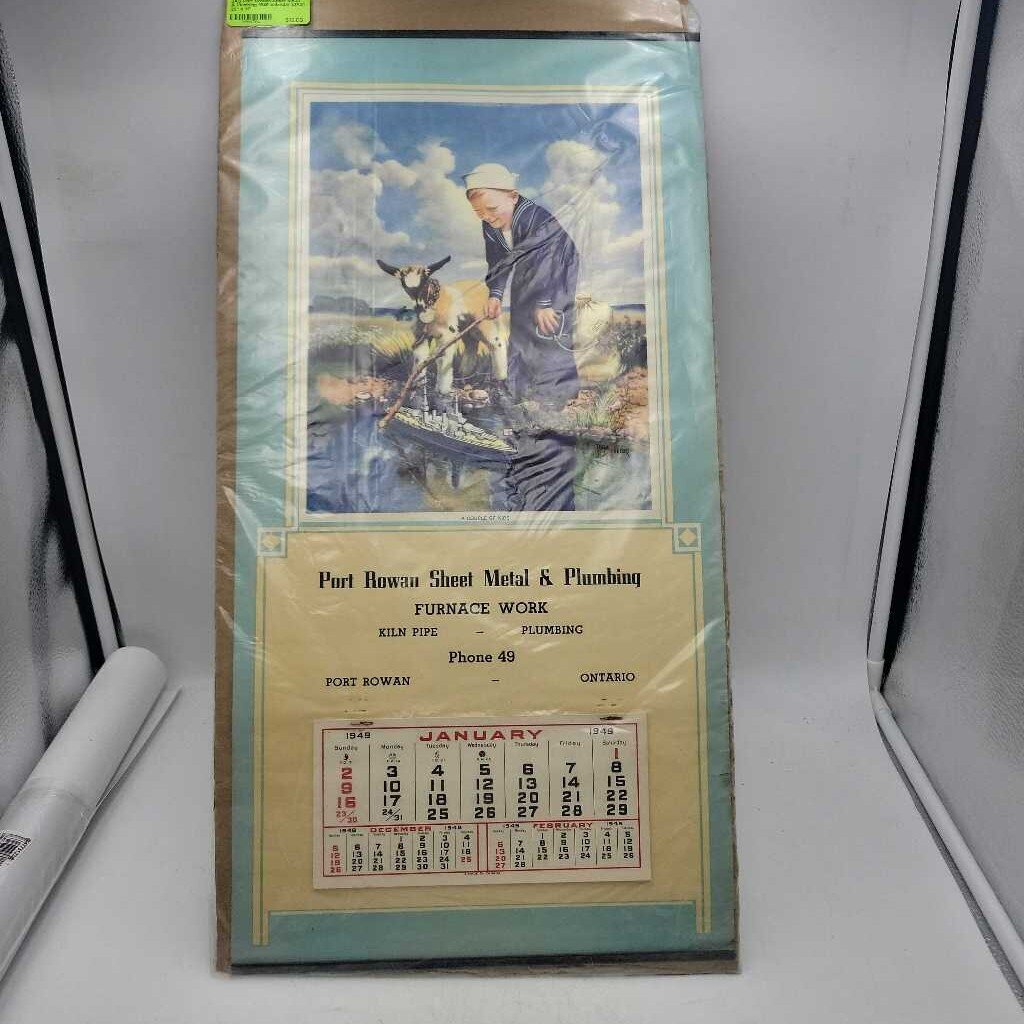 Port Rowan Sheet Metal & Plumbing 1949 calendar (JAS)