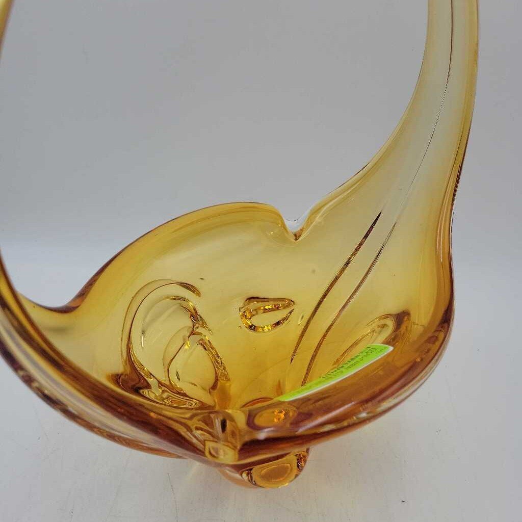 Amber Art Glass Vase (YVO) (509)