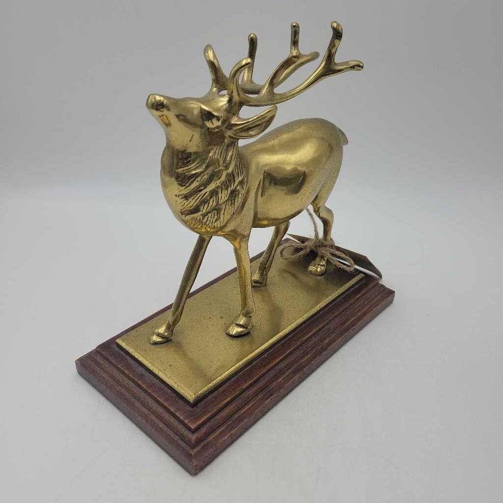Brass Reindeer on Stand (1180)