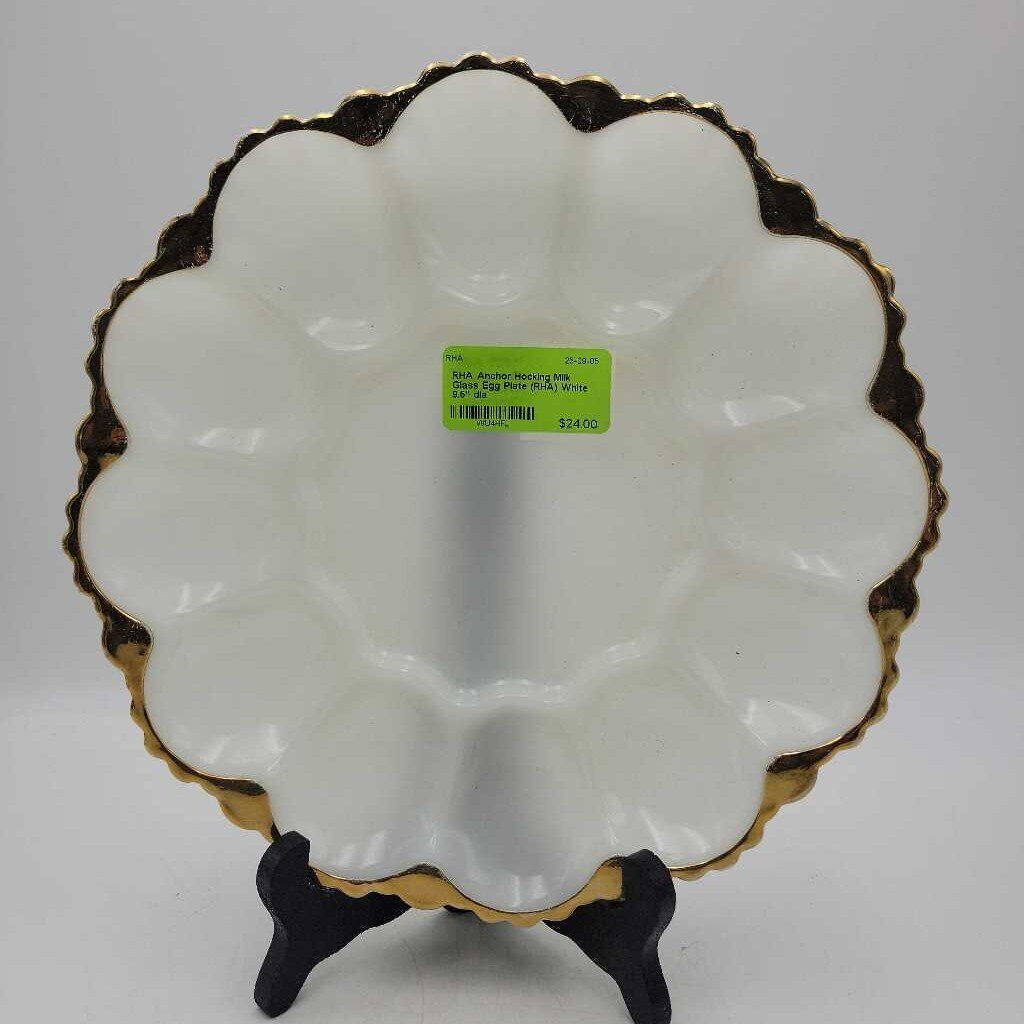 Anchor Hocking Milk Glass Egg Plate (RHA)
