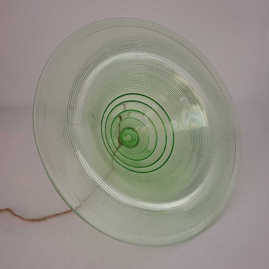 Uranium Glass Pedestal Centerpiece Bowl (M2) 726