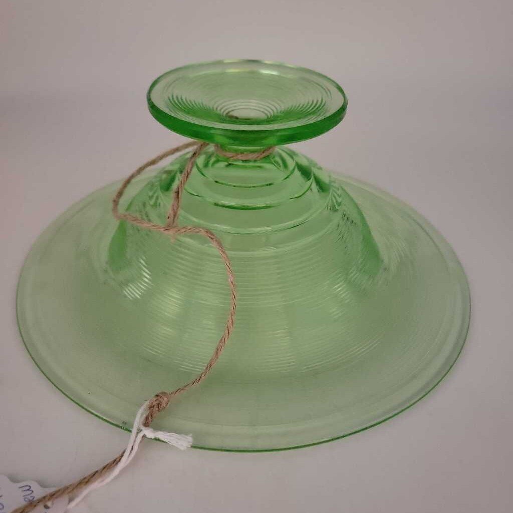 Uranium Glass Pedestal Centerpiece Bowl (M2) 726