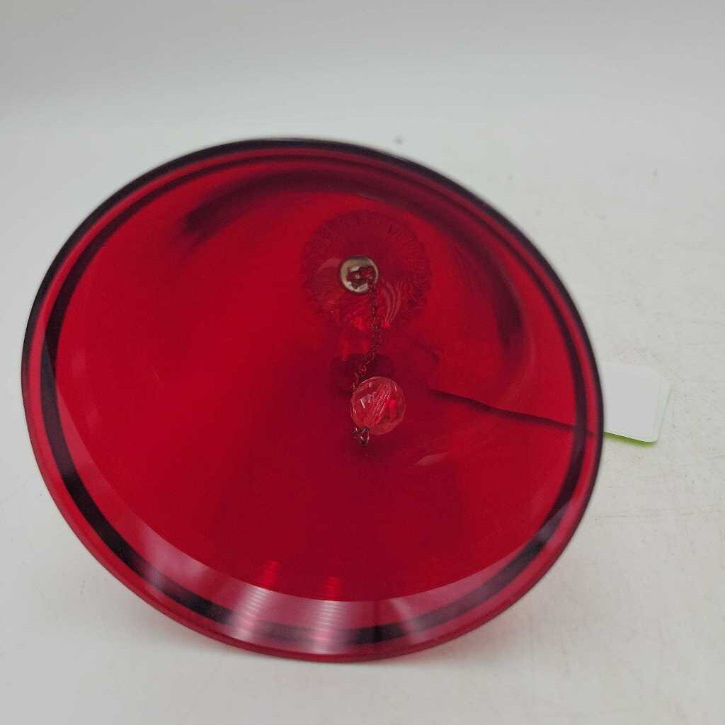 Vintage Bohemia Czechoslovak Cranberry glass bell (RHA)