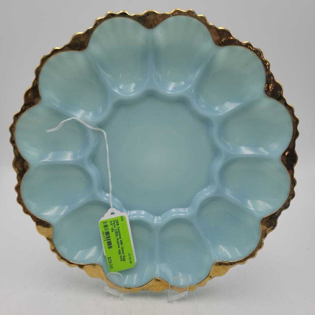 Delphine Milk Glass Egg Plate (DEB)