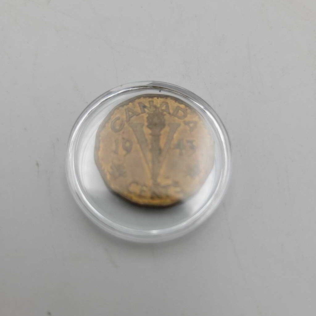 1943 Canadian Tombac Copper Nickel .05 Cents (JAS)