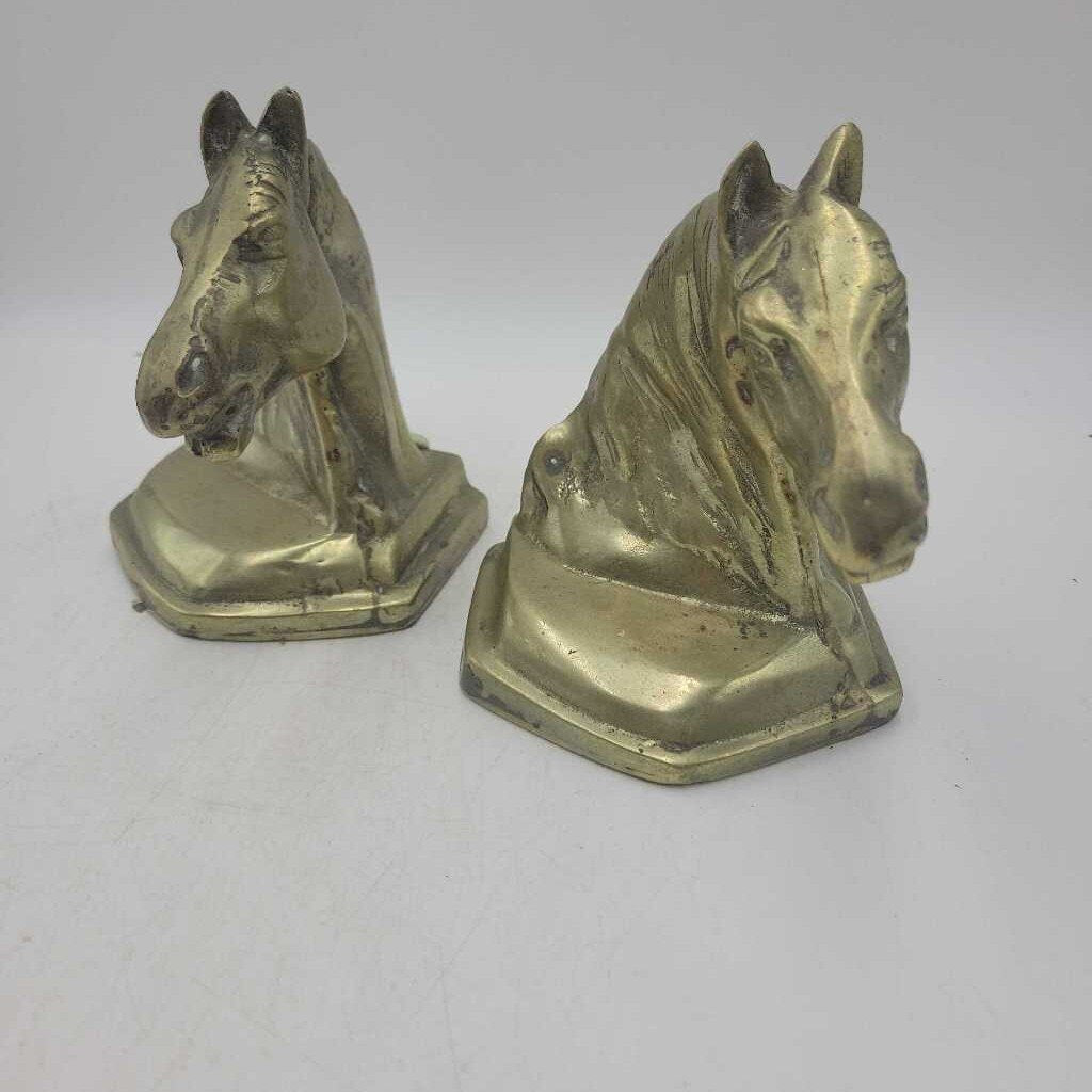 Brass Horse Head Bookends (2 pieces) D23tx