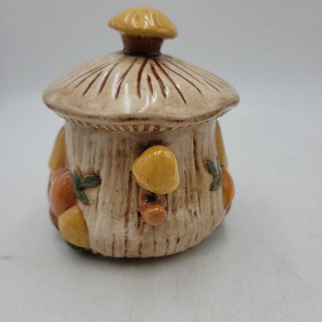 Vintage Arnel's Ceramic Merry Mushroom Sugar Bowl with Lid (BG)