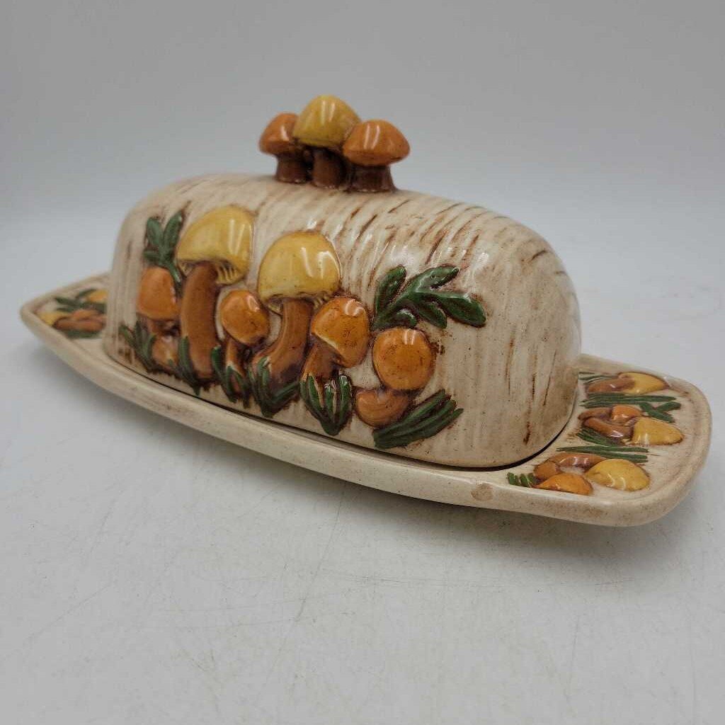 Vintage Arnel's Merry Mushroom Butter Dish: 1970s (BG)