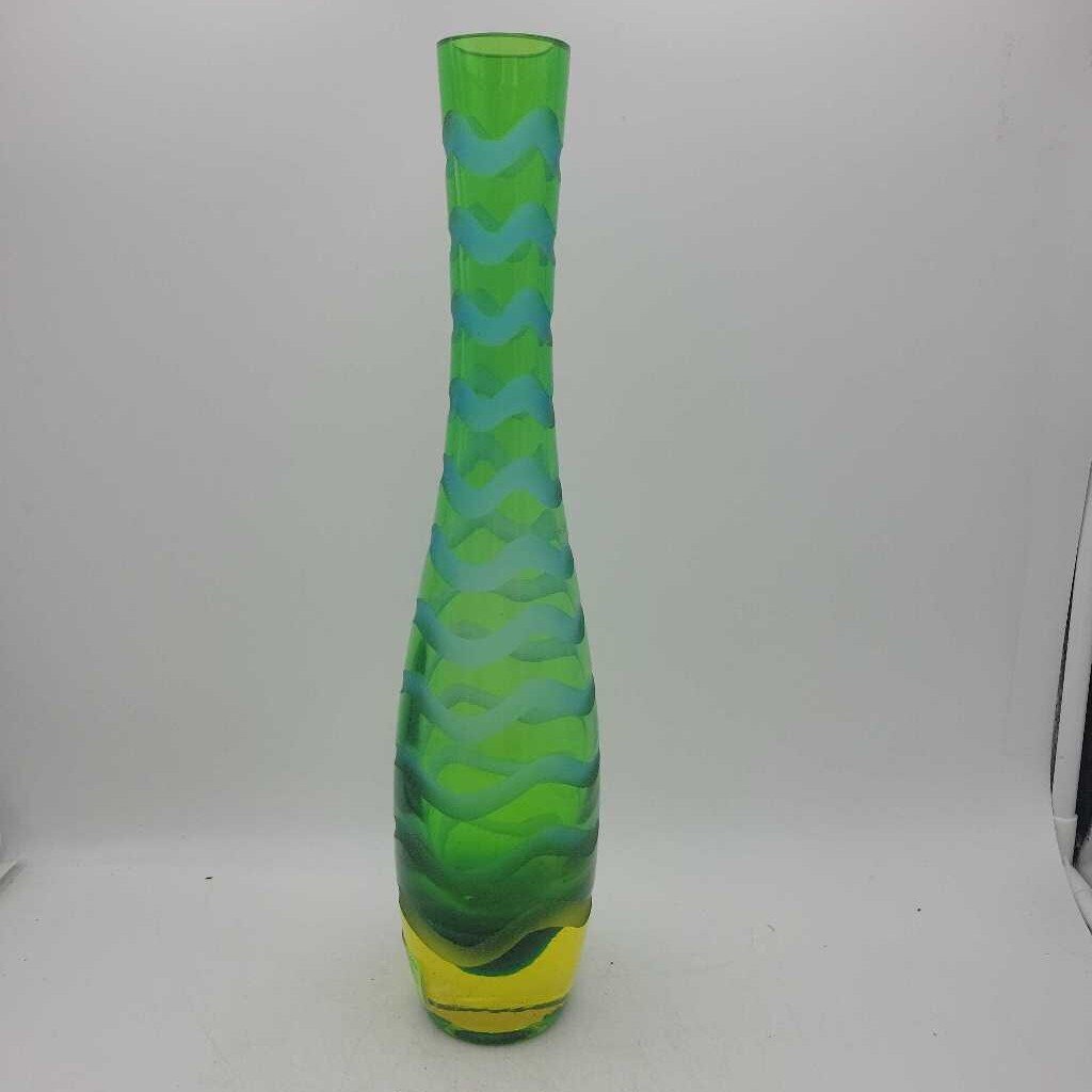 Art Glass etched Vase (DMG) 0622