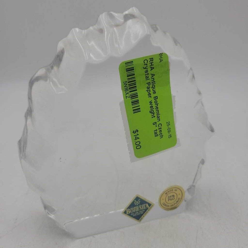 Antique Bohemian Czech Crystal Paper weight