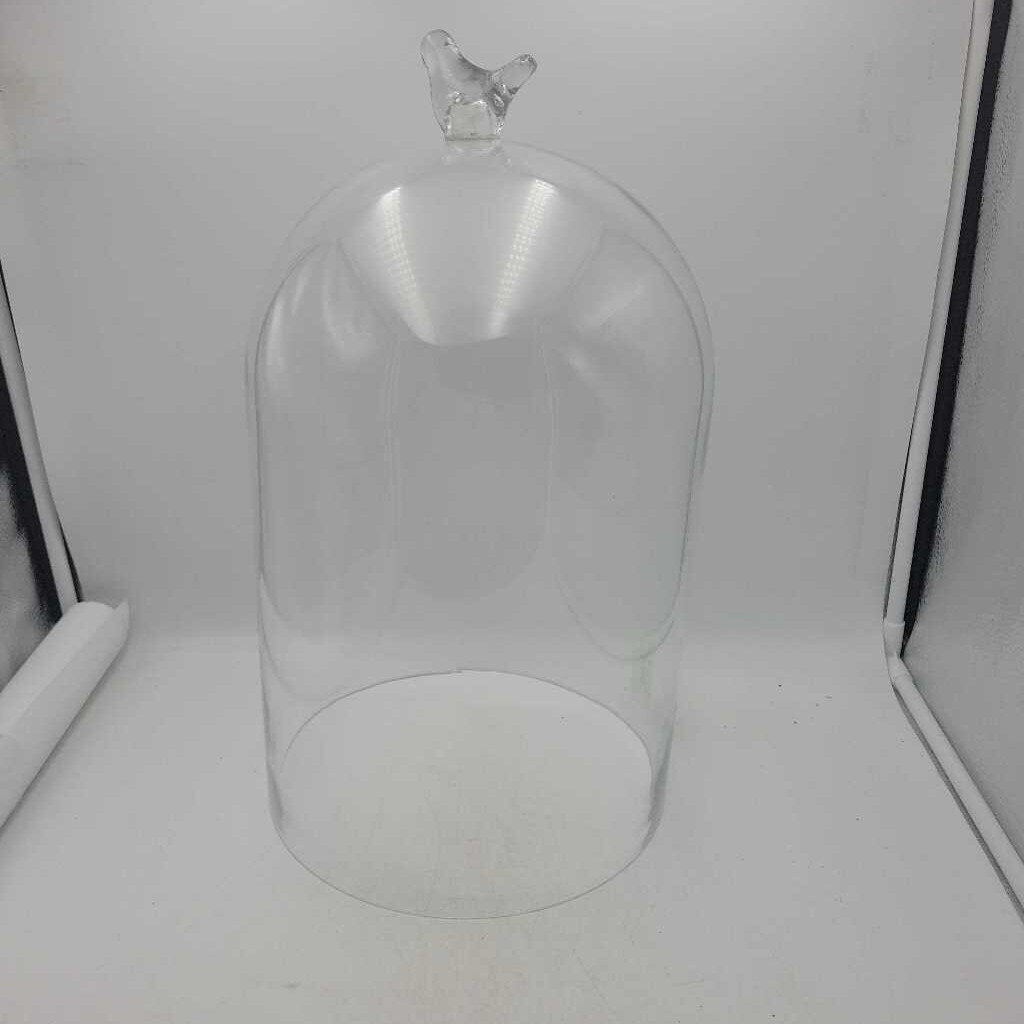 Glass Dome Cloche Bird handle Large (YVO) 509
