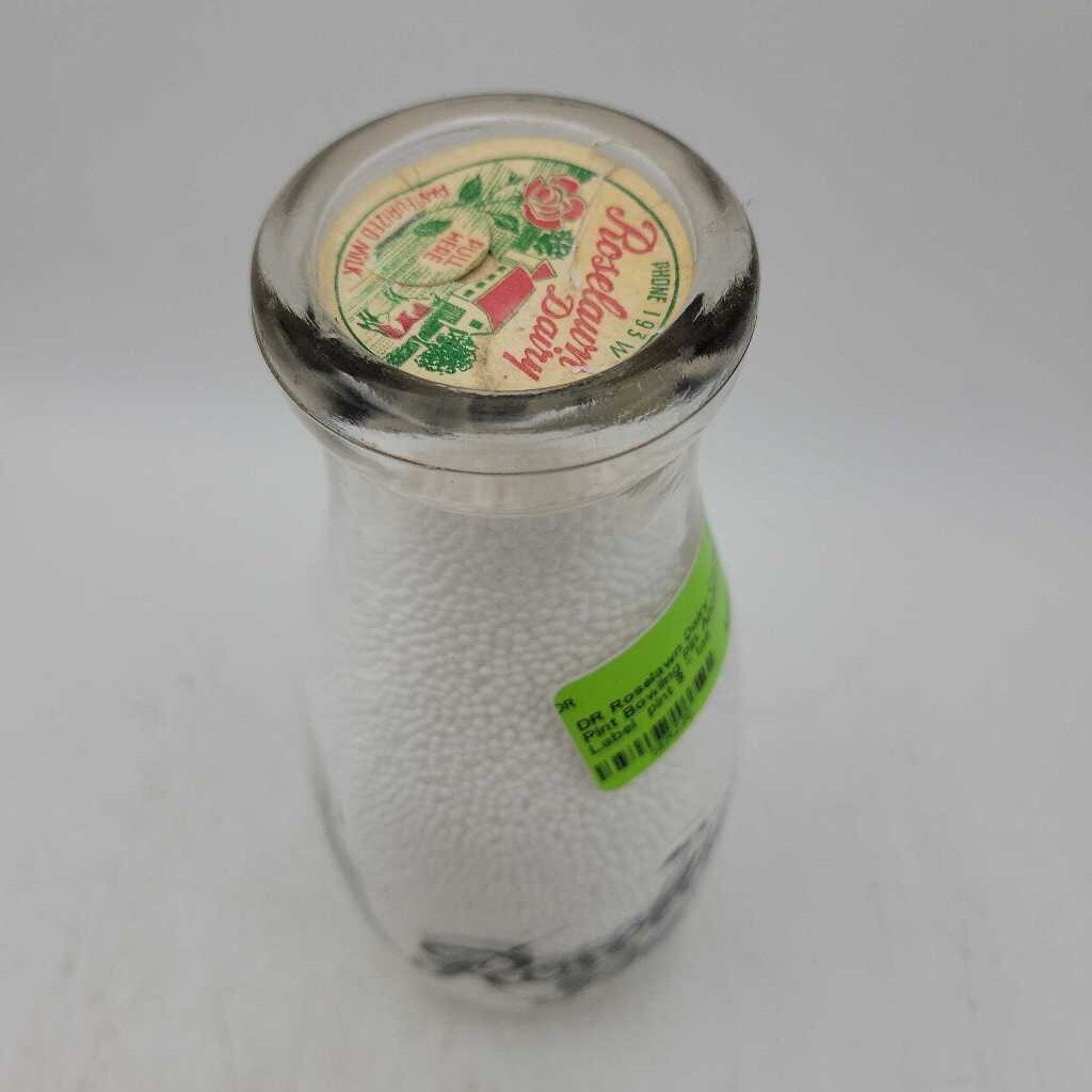 Roselawn Dairy Cayuga Pint Bowling Pin Applied Color Label