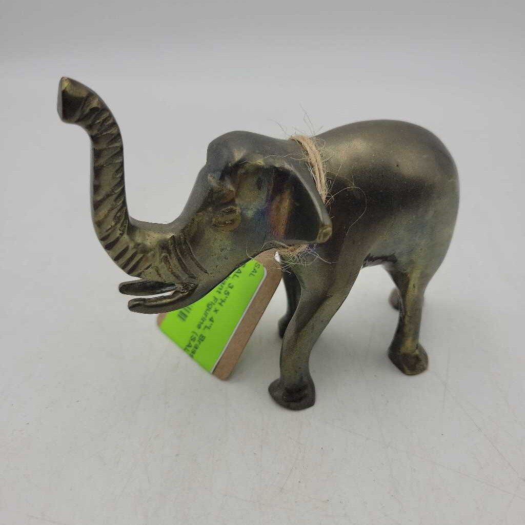 3.5"H x 4"L Brass Elephant Figurine (SAL)