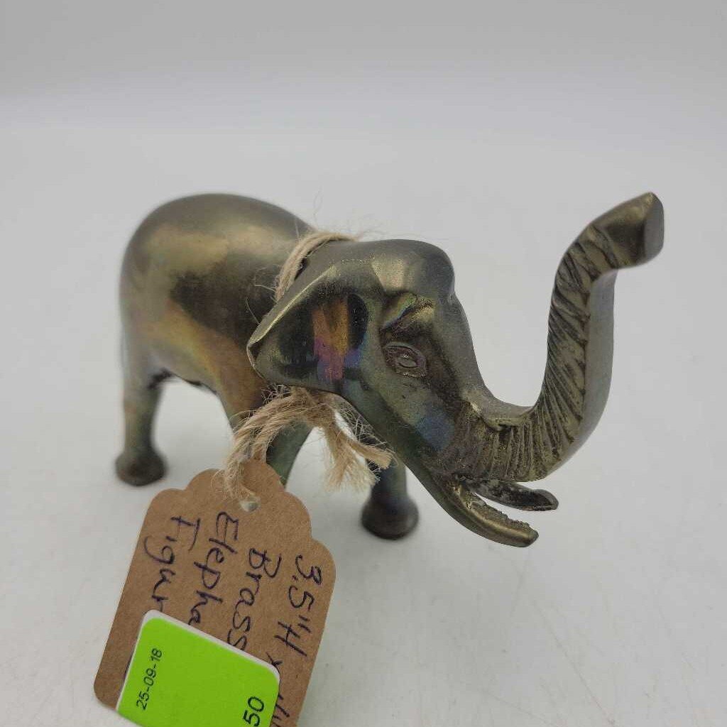 3.5"H x 4"L Brass Elephant Figurine (SAL)