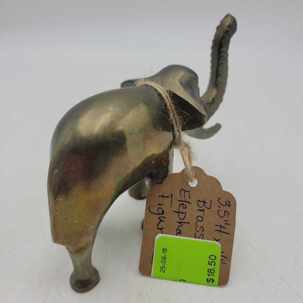 3.5"H x 4"L Brass Elephant Figurine (SAL)