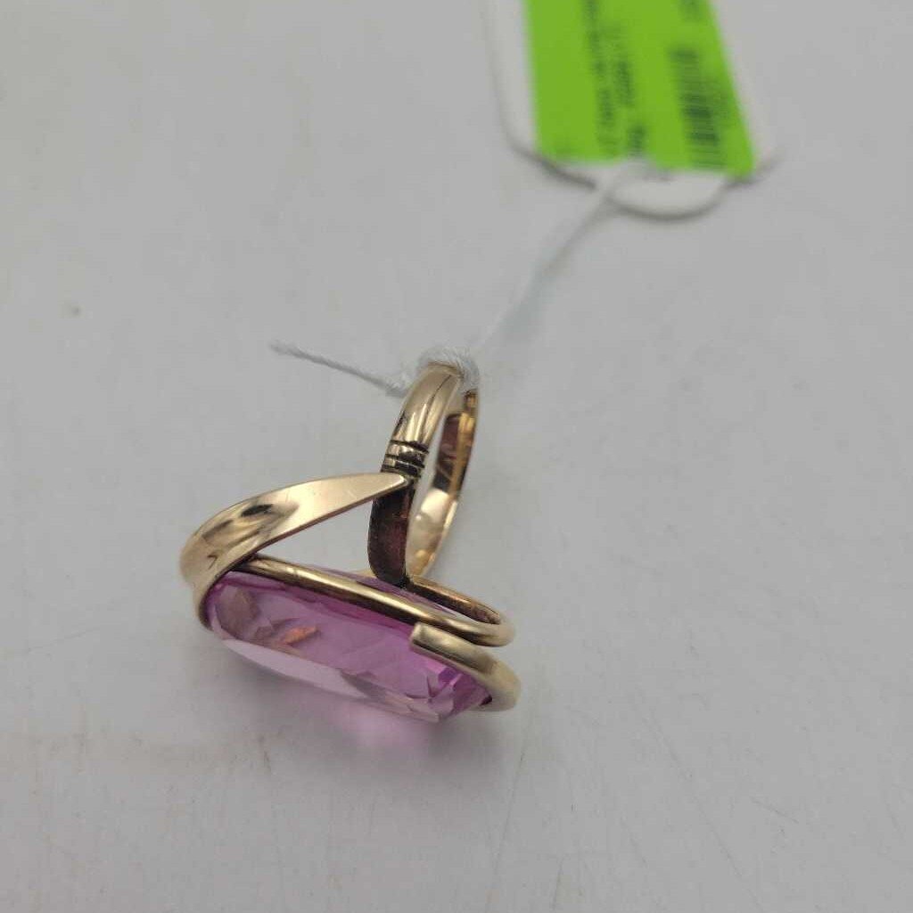Retro 14k Pink Sapphire Ring - #12984 (VT)