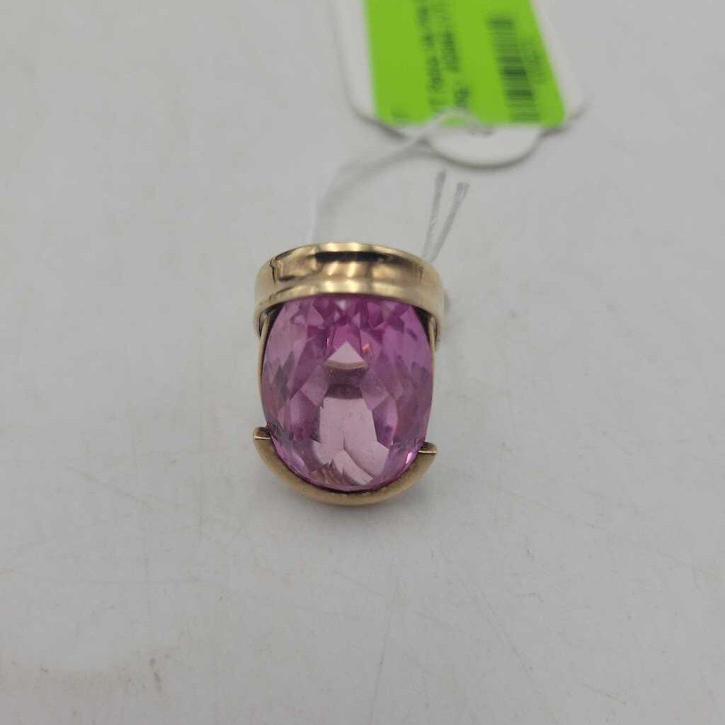 Retro 14k Pink Sapphire Ring - #12984 (VT)