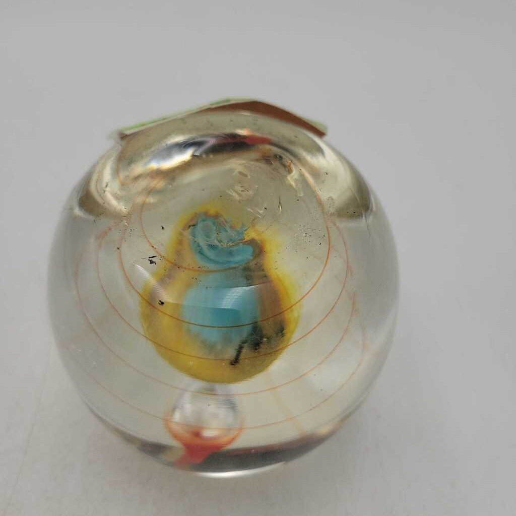 Unique Glass Paperweight Worm hole Bubble (DMG) 610