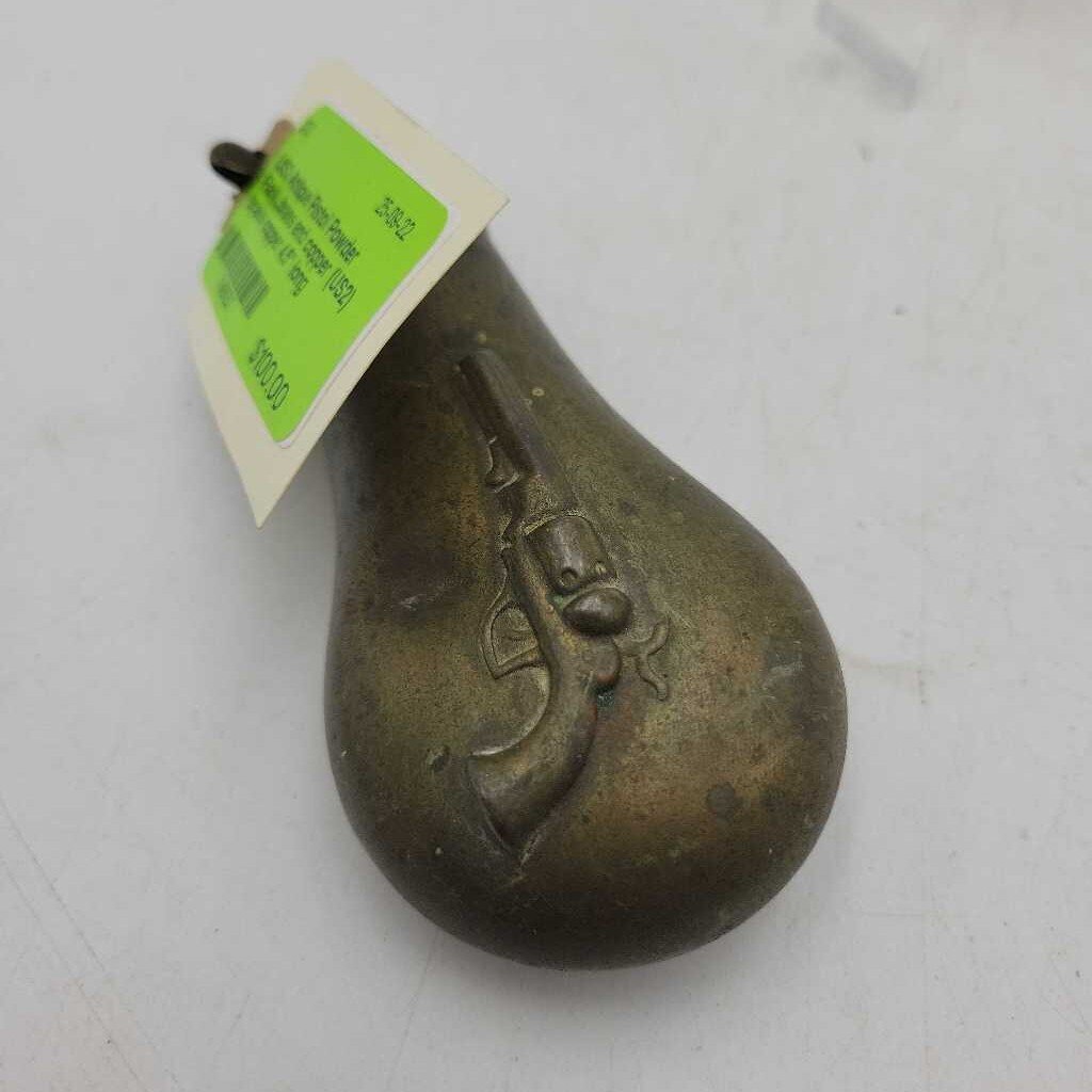 Antique Pistol Powder Flask....brass and copper (US2)