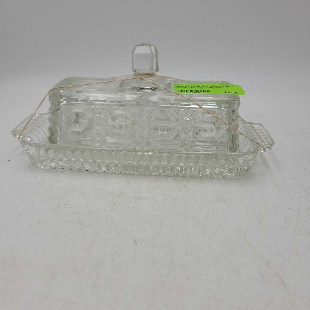 Glass Butter Dish (TRE) rectangular