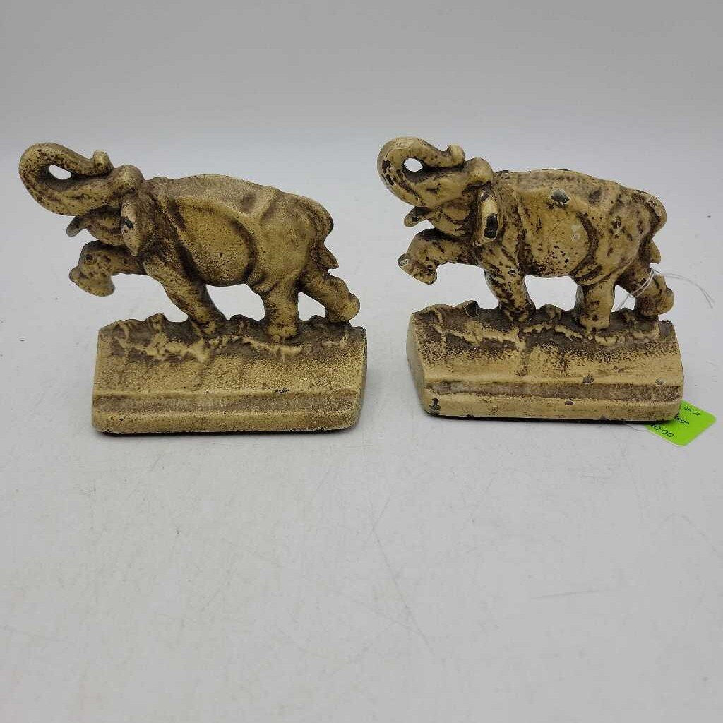 Antique Cast iron Bookends Elephants (BS)
