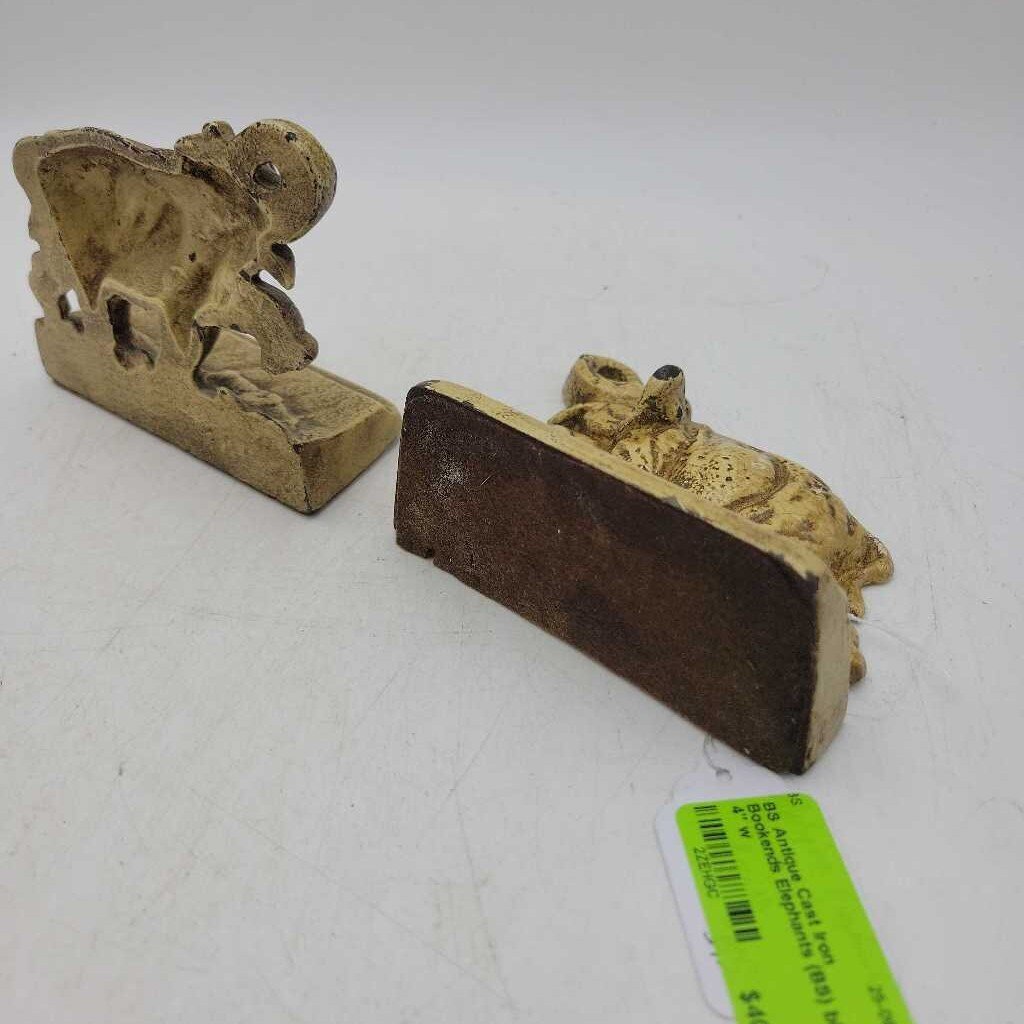 Antique Cast iron Bookends Elephants (BS)