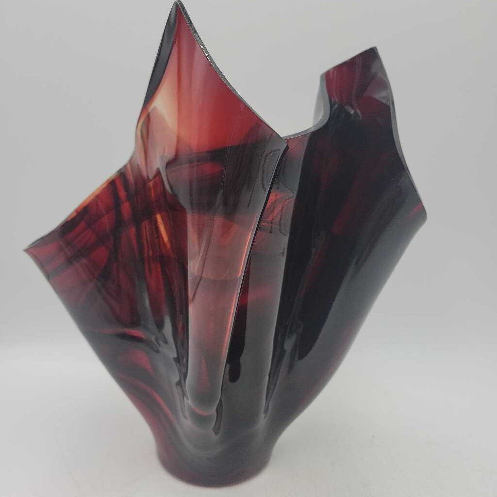 Burgundy Baroque Handkerchief Glass Vase (STV)