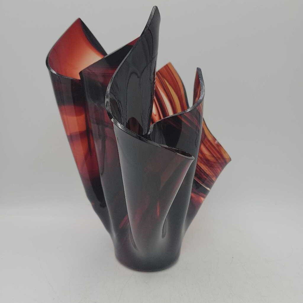 Burgundy Baroque Handkerchief Glass Vase (STV)