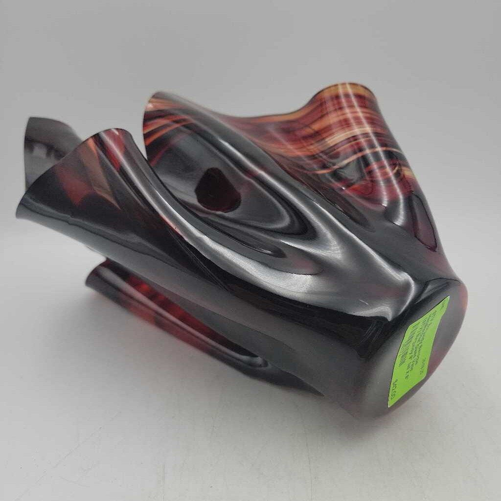Burgundy Baroque Handkerchief Glass Vase (STV)