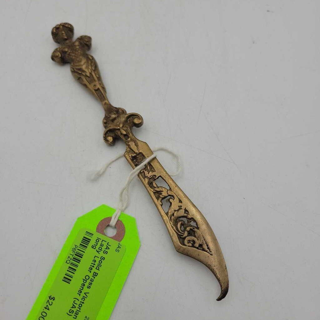 Solid Brass Victorian Lady Letter Opener (JAS)