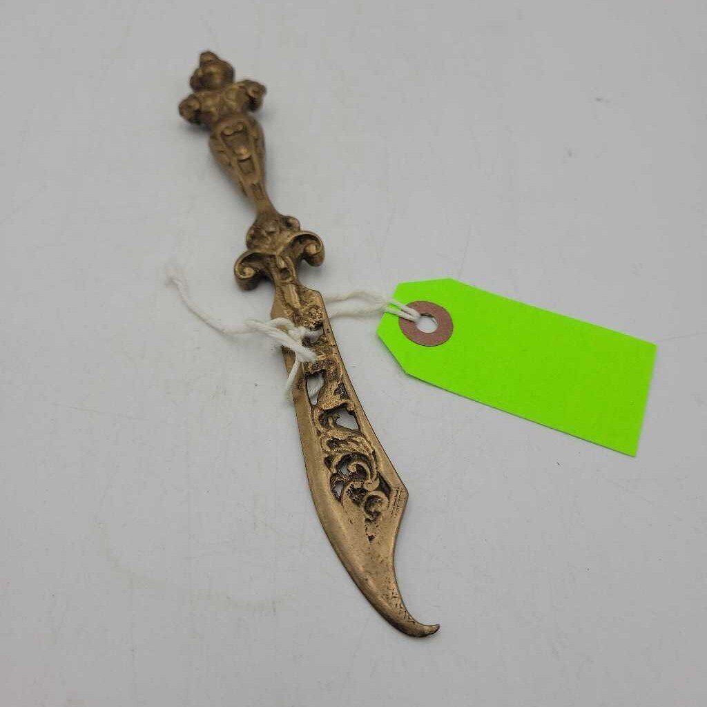Solid Brass Victorian Lady Letter Opener (JAS)