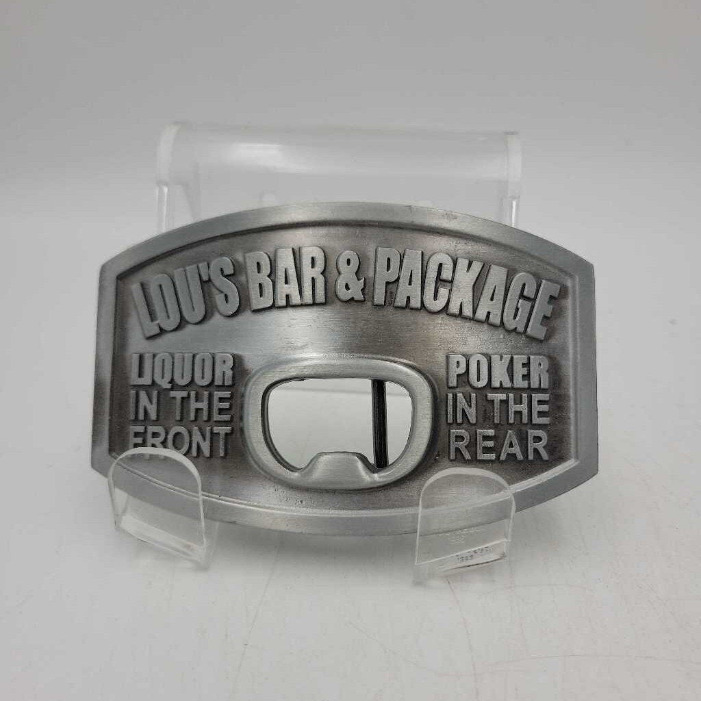 Vintage Belt Buckle Lou's Bar & Package (JAS)