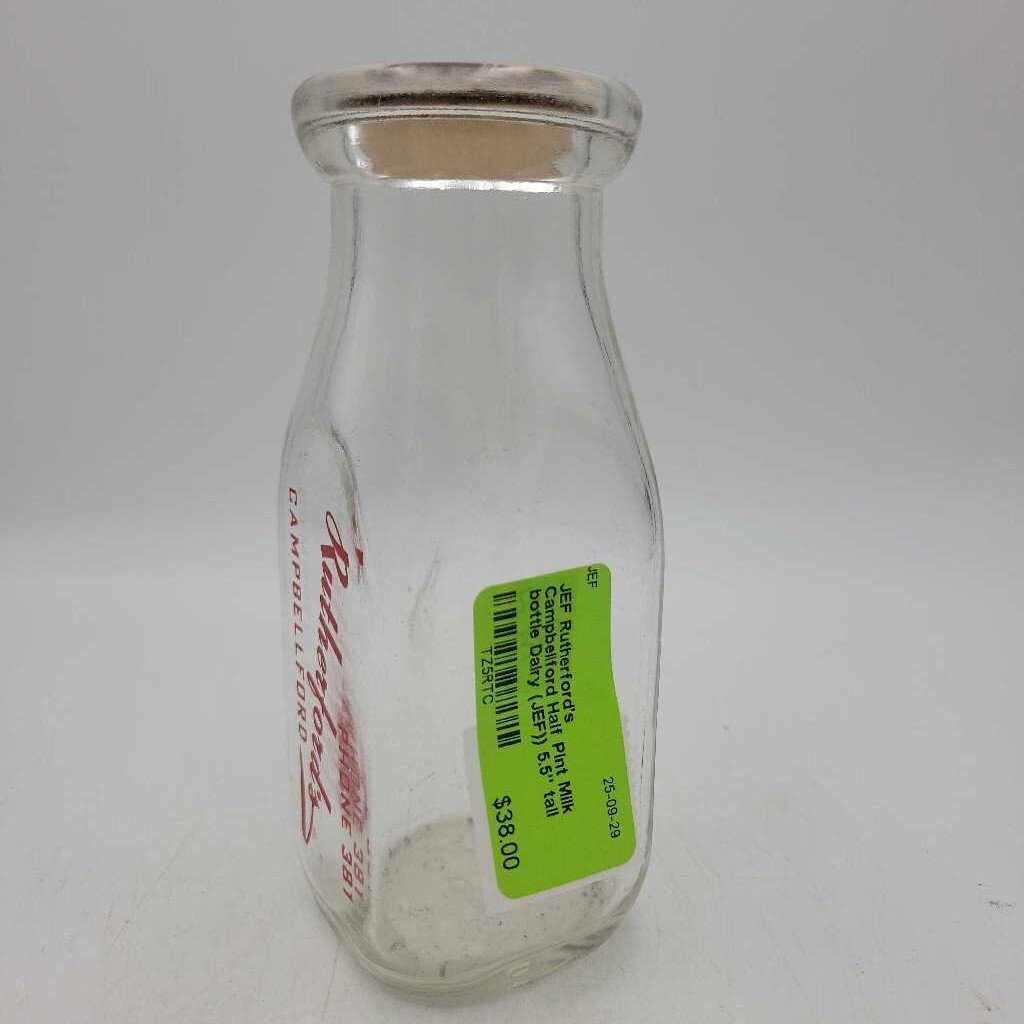 Rutherford's Campbellford Half Pint Milk bottle Dairy (JEF))