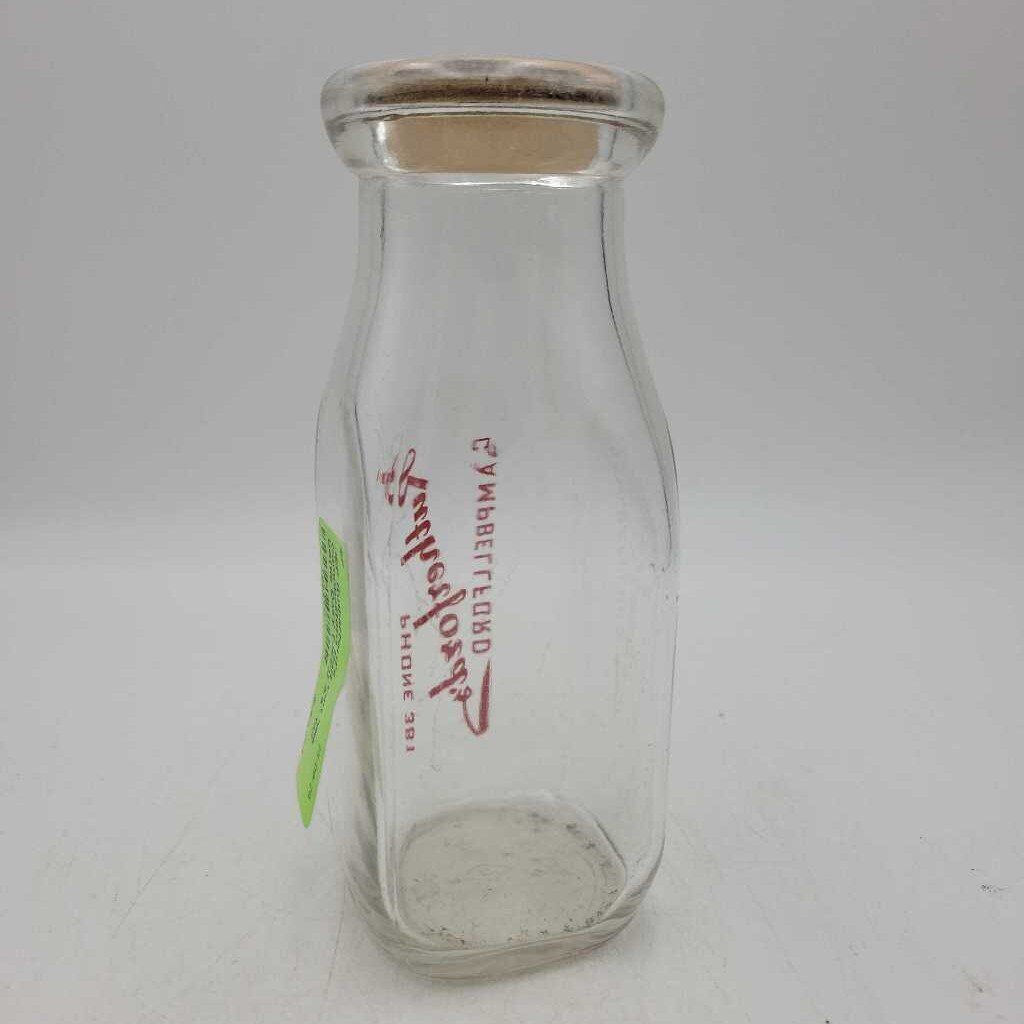Rutherford's Campbellford Half Pint Milk bottle Dairy (JEF))