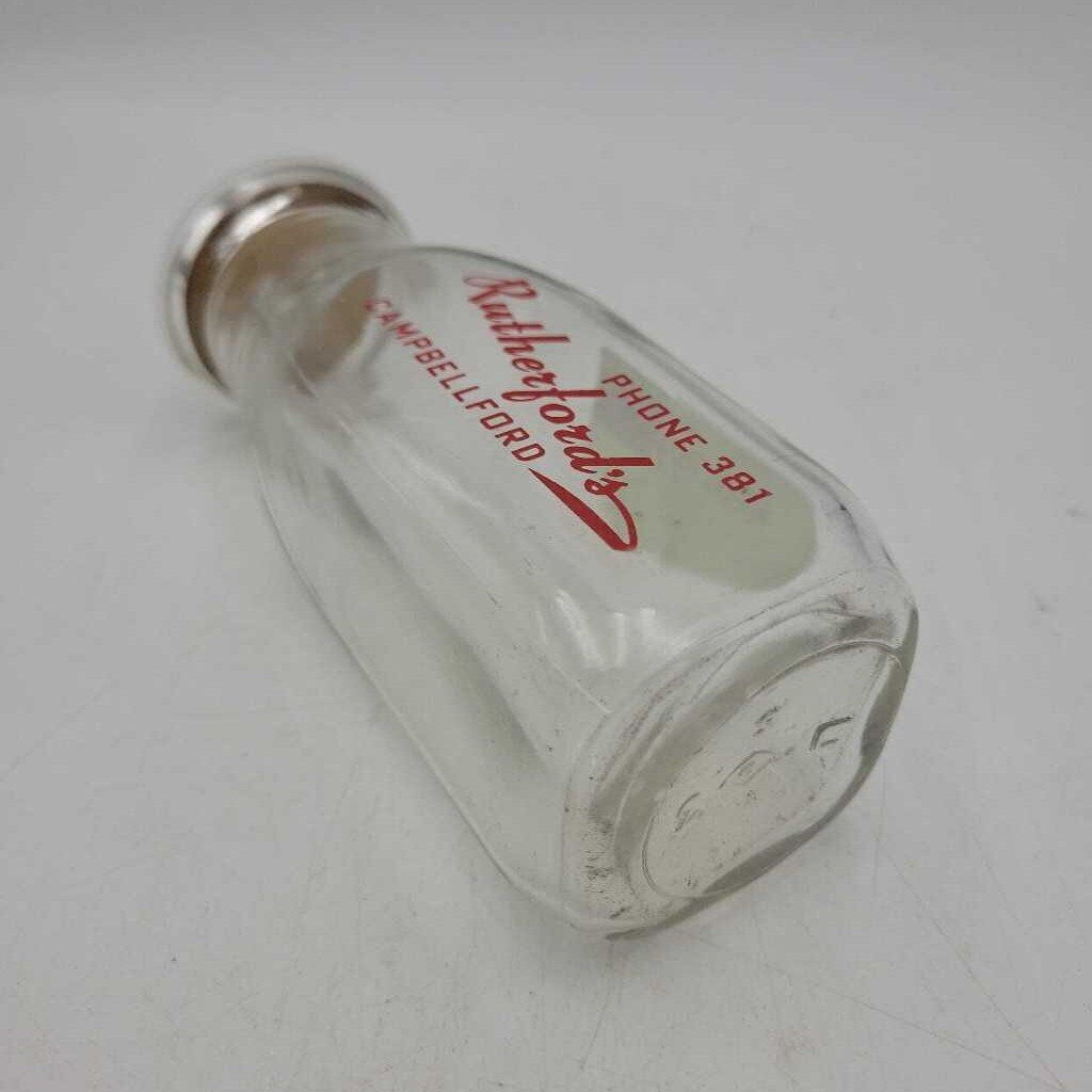 Rutherford's Campbellford Half Pint Milk bottle Dairy (JEF))