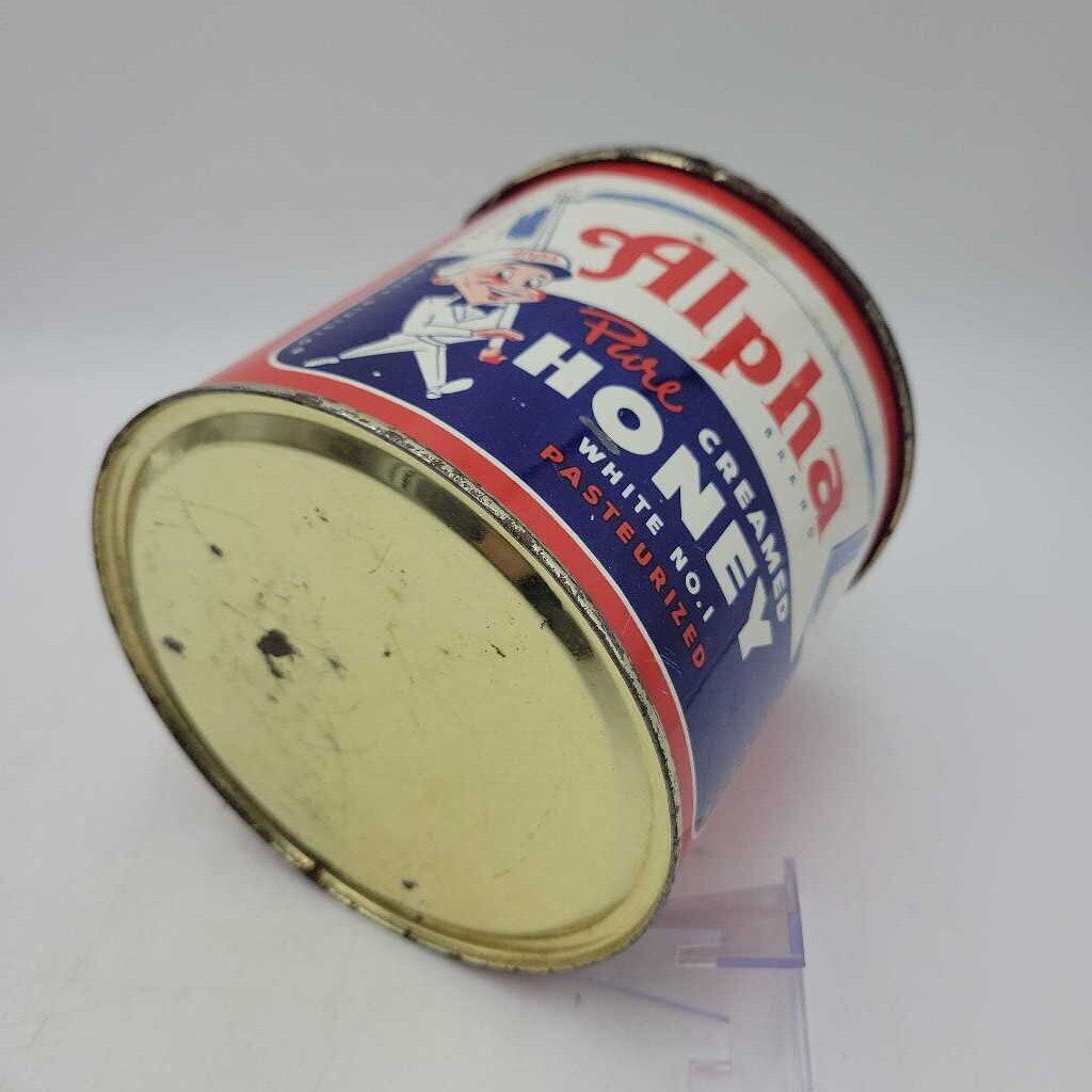 Alpha Pure Creamed Honey Tin Red deer Alberta (Jef) 4lbs