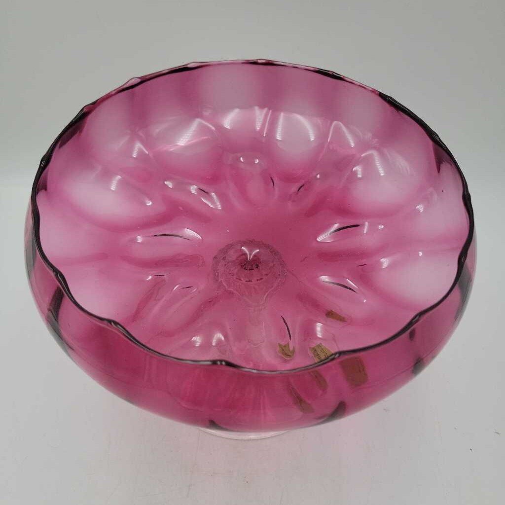 Footed Cranberry Bowl (DEB)