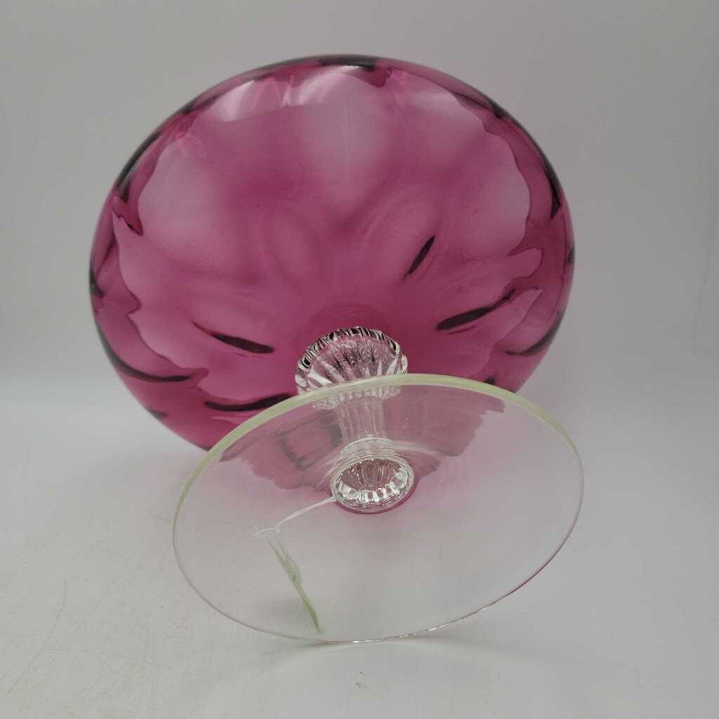 Footed Cranberry Bowl (DEB)