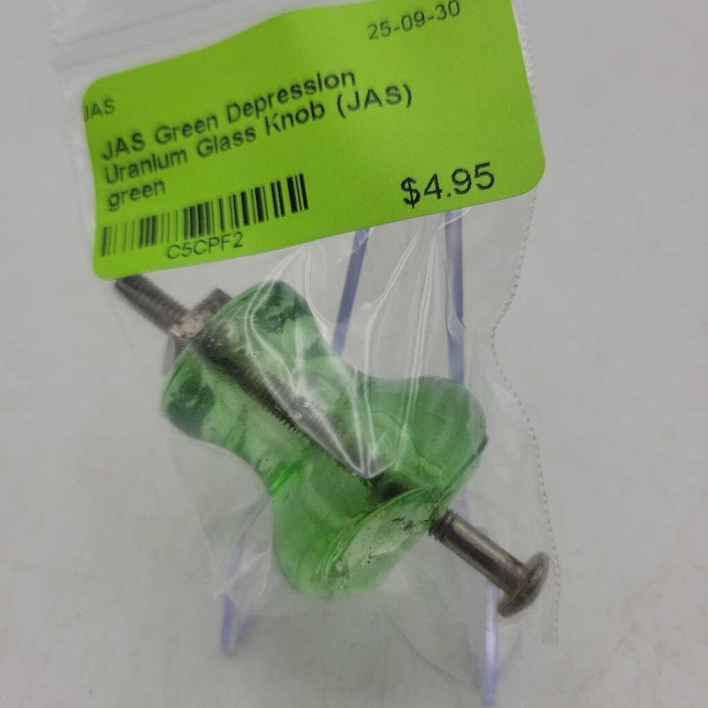 Green Depression Uranium Glass Knob (JAS)